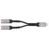 Renkforce USB-C®, audio kabelový adaptér [1x USB-C® zástrčka - 2x USB-C® zásuvka, USB-C® zásuvka (nabíjení)] USB-C® Audio+Charge Adapter 7.50 cm flexibilní