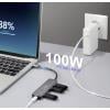 Renkforce RF-6872246 USB Hub 4 porty USB-C® USB 3.2 Gen2 10 GBit/s s hliníkovým krytem, s konektorem USB C šedá RF-USBCH-220