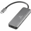 Renkforce RF-6872246 USB Hub 4 porty USB-C® USB 3.2 Gen2 10 GBit/s s hliníkovým krytem, s konektorem USB C šedá RF-USBCH-220