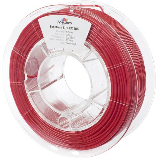 Spectrum Filaments 80528 S-Flex 98A vlákno pro 3D tiskárny pružné vlákno flexibilní, chemicky odolné, Bez prodlevy 1.75 mm 250 g Krvavě rudá, červená 1 ks