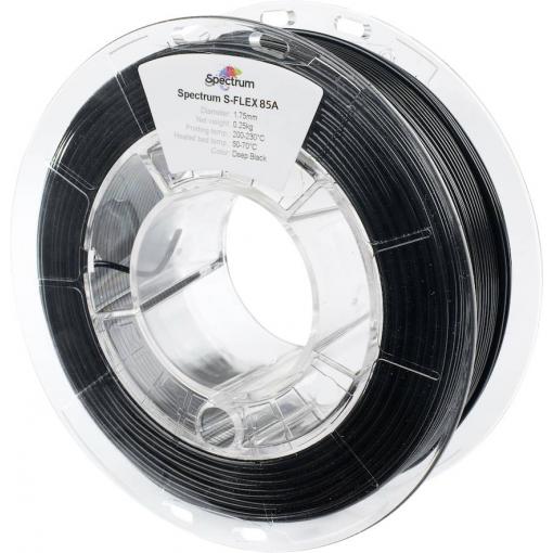 Spectrum Filaments 80567 S-Flex 85A vlákno pro 3D tiskárny pružné vlákno flexibilní, chemicky odolné, Nárazuvzdorný, Bez prodlevy 1.75 mm 250 g Deep Black ,