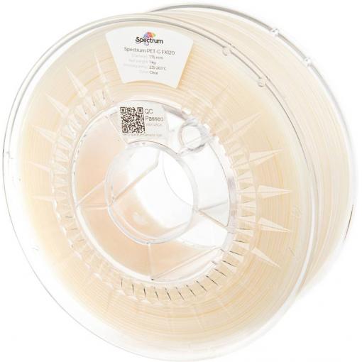 Spectrum Filaments 80415 PET-G FX120 vlákno pro 3D tiskárny PETG plast Žáruvzdorné, flexibilní, Bez zápachu, chemicky odolné 1.75 mm 1000 g přírodní 1 ks