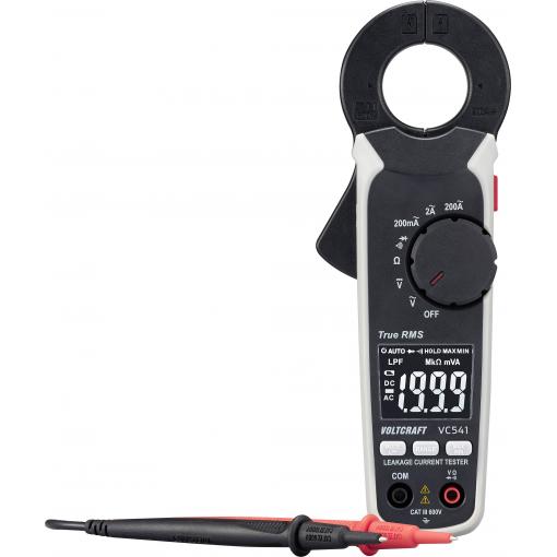 VOLTCRAFT VC541Kleště pro měření unikajícího proudu 100 µA digitální;CAT III 600 V;Displej (counts): 2000 Svodový proud, měření diferenčních proudů