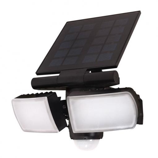 Solight LED solární osvětlení se senzorem, 8W, 600lm, Li-on, černá - WO772
