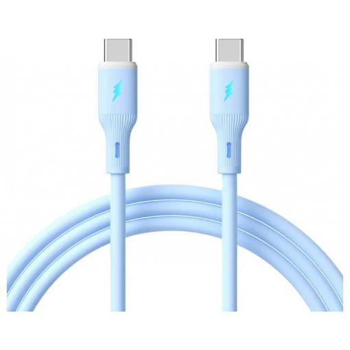 Akyga USB kabel USB 2.0 USB-C ® zástrčka, USB-C ® zástrčka 1 m modrá flexibilní provedení AK-USB-68