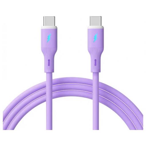 Akyga USB kabel USB 2.0 USB-C ® zástrčka, USB-C ® zástrčka 1 m fialová silikonový AK-USB-70