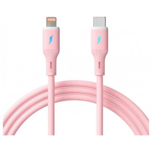 Akyga USB kabel USB 2.0 USB-C ® zástrčka, Apple Lightning konektor 1 m růžová flexibilní provedení AK-USB-71