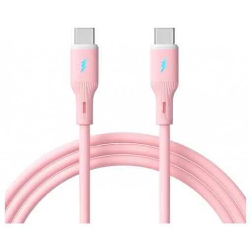 Akyga USB kabel USB 2.0 USB-C ® zástrčka, USB-C ® zástrčka 1 m růžová flexibilní provedení AK-USB-66