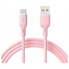 Akyga USB kabel USB 2.0 USB-A zástrčka, USB-C ® zástrčka 1 m růžová s LED AK-USB-61