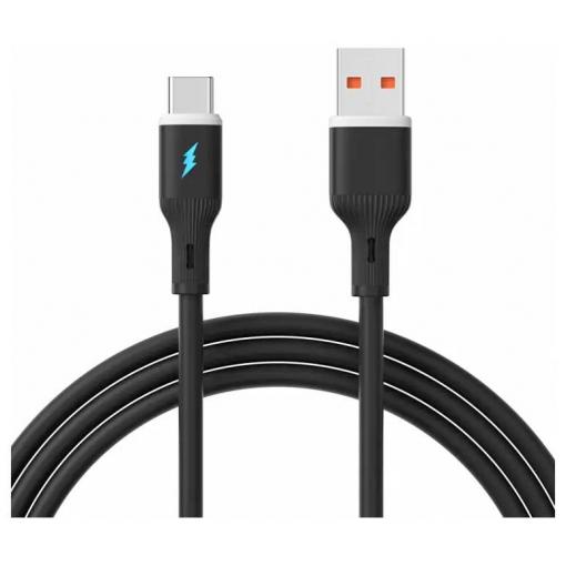 Akyga USB kabel USB 2.0 USB-A zástrčka, USB-C ® zástrčka 1 m černá silikonový AK-USB-62