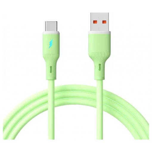 Akyga USB kabel USB 2.0 USB-A zástrčka, USB-C ® zástrčka 1 m zelená s LED AK-USB-64