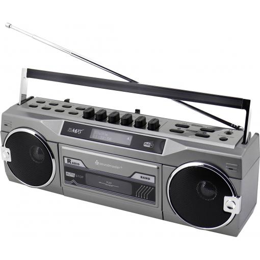 soundmaster SRR80TI Kazetový rekordér s rádiem v retro stylu, DAB+, FM, kazeta, DAB+, FM, Bluetooth, AUX