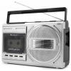 soundmaster RR20SI rádio s kazetovým přehrávačem, FM, AM, kazeta, USB, FM, SV, KV, Bluetooth, AUX, černá, stříbrná