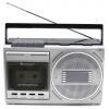 soundmaster RR20SI rádio s kazetovým přehrávačem, FM, AM, kazeta, USB, FM, SV, KV, Bluetooth, AUX, černá, stříbrná