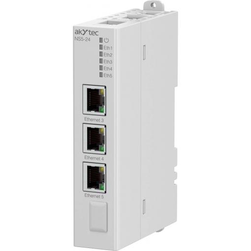akYtec NS5-24 148567 průmyslový ethernetový switch pro PLC 24 V/DC