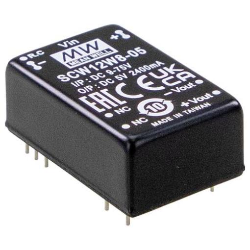 MEAN WELL SCW12W8-12 DC/DC měnič napětí 24 V 12 V 1.000 A 12 W Obsah 1 ks