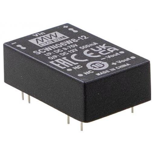 MEAN WELL SCWN06W8-15 DC/DC měnič napětí 24 V 15 V 0.400 A 6 W Obsah 1 ks