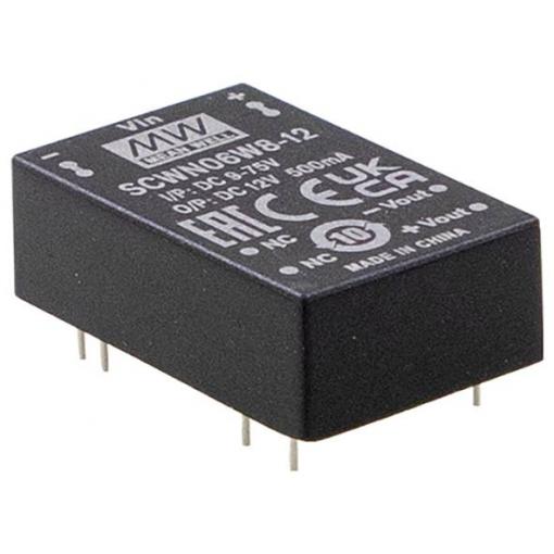 MEAN WELL DCWN06W8-15 DC/DC měnič napětí 24 V -15 V -0.200 A 6 W Obsah 1 ks