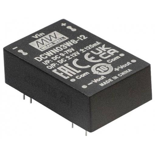 MEAN WELL DCWN03W8-05 DC/DC měnič napětí 24 V -5 V -0.300 A 3 W Obsah 1 ks