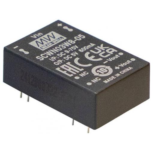 MEAN WELL SCWN03W8-15 DC/DC měnič napětí 24 V 15 V 0.200 A 3 W Obsah 1 ks
