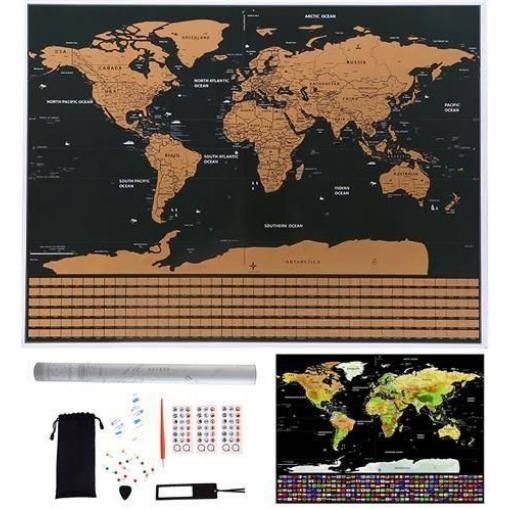 Stírací mapa světa 82 × 59 cm