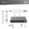 Digitus DS-55339 1 + 2 porty HDMI rozbočovač kovový ukazatel, LED ukazatel, se stavovými LED, Pro použití v interiérech 7680 x 4320 Pixel černá
