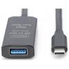 Digitus USB kabel USB 3.2 Gen1, USB 3.2 Gen1, USB 3.0 USB-C®, USB-C ® zástrčka, USB-A zásuvka 5.00 m černá Aktivní se zesílením signálu, oboustranně