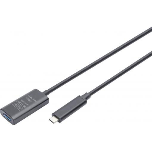 Digitus USB kabel USB 3.2 Gen2, USB 3.2 Gen2, USB 3.2 Gen1, USB 3.2 Gen1, USB 3.1 Gen2, USB 3.1 Gen1, USB 3.0 USB-C®, USB-C ® zástrčka, USB-A zásuvka 5.00 m