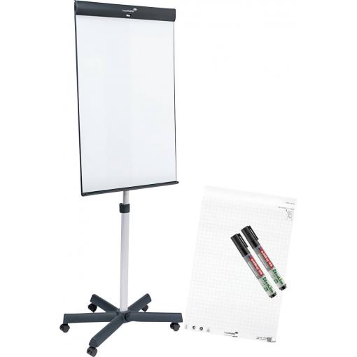 Legamaster mobilní flipchart SKETCH PRO (š x v x h) 680 x 2050 x 600 mm omyvatelný, popisovatelný, výškově nastavitelný, vč. držáku bloku 7-153310