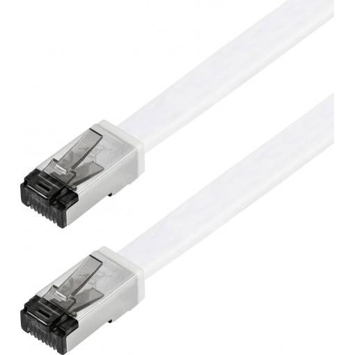 Maxtrack TI56-5L RJ45 síťové kabely, propojovací kabely CAT 8.1 U/FTP 5 m bílá plochý 1 ks