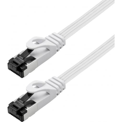 Maxtrack TI55-3L RJ45 síťové kabely, propojovací kabely CAT 8.1 U/FTP 3 m bílá plochý 1 ks