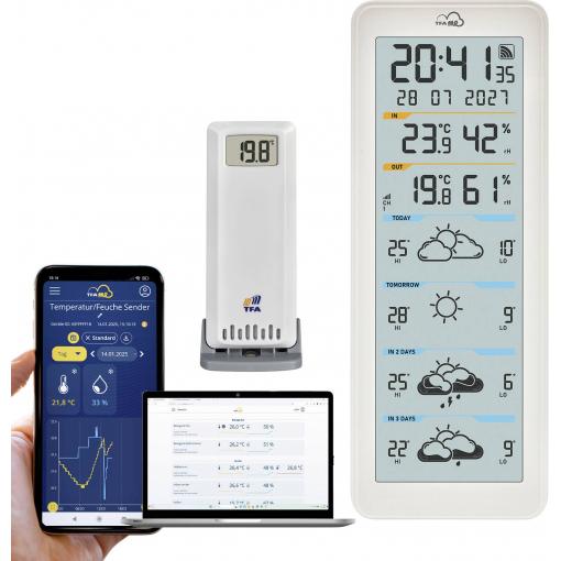 TFA Dostmann TFA.me ID-06 35.8108.02 internetová meteostanice Předpověď pro 4 dny Počet senzorů (max.) 50