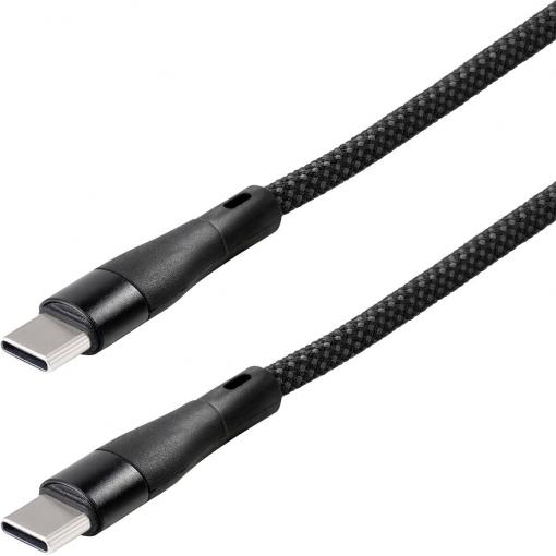 Maxtrack USB kabel USB 2.0 USB-C ® zástrčka 1 m černá spirálový kabel, pozlacené kontakty C532-1L