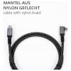 Maxtrack USB kabel USB 3.2 Gen2x2 USB-C ® zástrčka 1 m černá oboustranně zapojitelná zástrčka, pozlacené kontakty, 90° zatočeno doleva C531-1WL