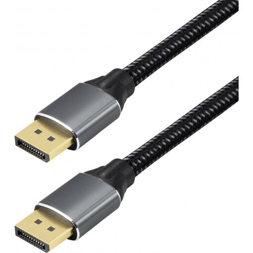 Maxtrack DisplayPort kabel Konektor DisplayPort 2 m černá C303-2L 16K UHD, hliníková zástrčka, pozlacené kontakty Kabel DisplayPort