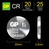 GP knoflíkový článek CR 2025 3 V 2 ks 160 mAh Li-MnO2 GP Ultra Plus Batterie Lithium Knopfzelle CR2025 2 Stück