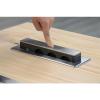 Solight USB výsuvný blok zásuvek, 3 zásuvky, nerez + plast, délka 1,9m, 3 x 1mm2, stříbrný - PP126