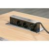 Solight USB výsuvný blok zásuvek, 3 zásuvky, nerez + plast, délka 1,9m, 3 x 1mm2, stříbrný - PP126