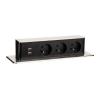 Solight USB výsuvný blok zásuvek, 3 zásuvky, nerez + plast, délka 1,9m, 3 x 1mm2, stříbrný - PP126