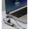 Renkforce RF-6856046 USB Hub 3 porty USB-A, RJ45 USB 3.2 Gen1 5 GBit/s s vestavěnou síťovou přípojkou šedá RF-EAWH-300