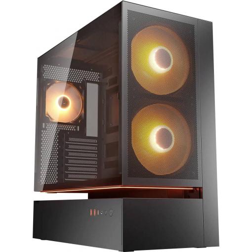 Cougar CFV235 midi tower PC skříň černá 3 předinstalované ventilátory, integrované osvětlení, boční okno, prachový filtr