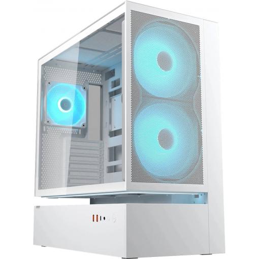 Cougar CFV235 midi tower PC skříň bílá 3 předinstalované ventilátory, integrované osvětlení, boční okno, prachový filtr