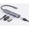 Renkforce RF-6855466 USB Hub 4 porty USB-A USB 3.0 5 GBit/s s konektorem USB C šedá RF-USBH-250