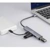 Renkforce RF-6855466 USB Hub 4 porty USB-A USB 3.0 5 GBit/s s konektorem USB C šedá RF-USBH-250