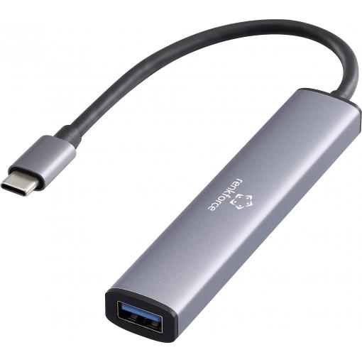 Renkforce RF-6855466 USB Hub 4 porty USB-A USB 3.0 5 GBit/s s konektorem USB C šedá RF-USBH-250