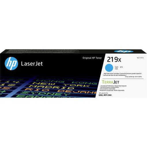 HP Toner HP 219X - Hohe Ergiebigkeit - Cyan - ori originál azurová 2500 Seiten W2191X