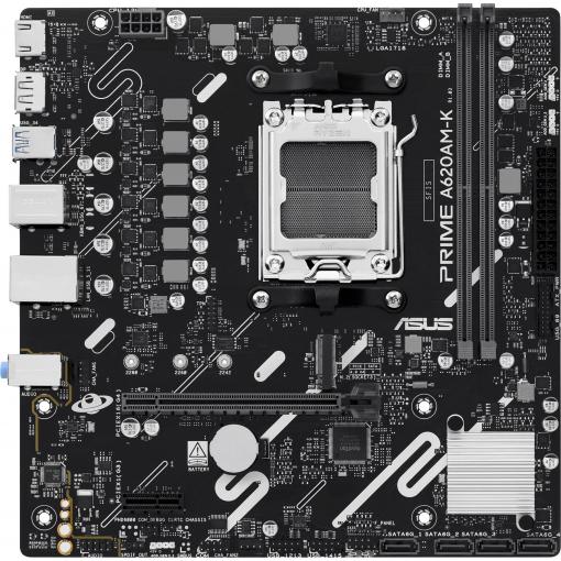 Asus Prime A620AM-K Základní deska Socket (PC) AMD AM5 Tvarový faktor Micro-ATX Čipová sada základní desky AMD® A620A
