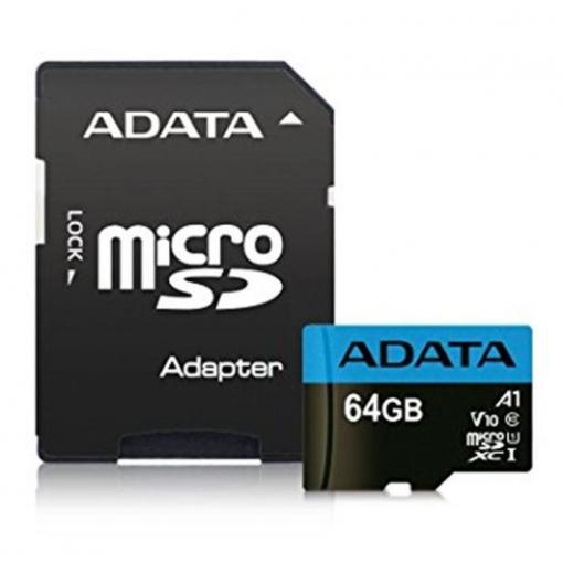 Paměťová karta ADATA micro SDHC 64GB, UHS-I V10, s adaptérem