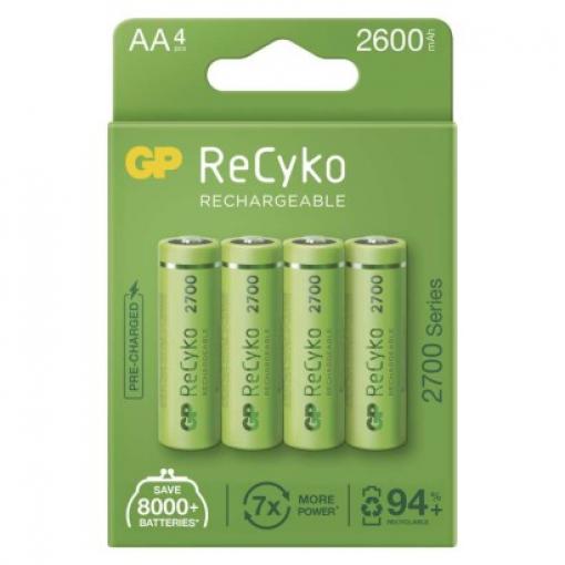 Nabíjecí baterie GP Recyko+ 2600 mAh HR6 AA, krabička cena za balení 4 ks