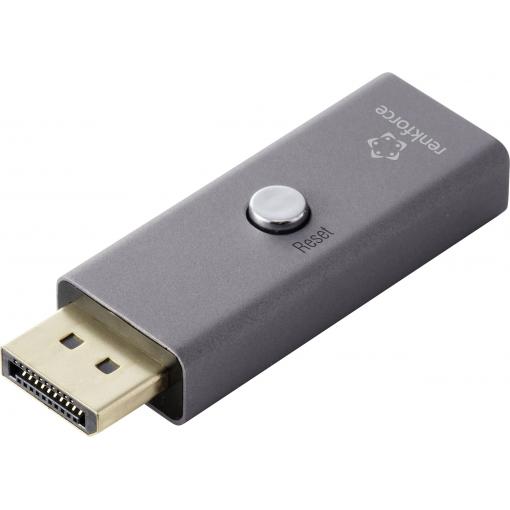 Renkforce RF-6903988 DisplayPort EDID emulátor [1x zástrčka DisplayPort - 1x zásuvka DisplayPort] hliníkově šedá 8K UHD